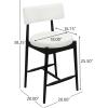 Christopher Knight Home Ebany 25.50″ H Barstools Set of 2, Upholstered Counter Stool, Comfy Backrest Kitchen Stool, Rubberwood Frame Stool Chair, Bistro Chair for Kitchen Dining Room, Beige+Brown(Beige+black)
