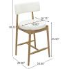Christopher Knight Home Ebany 25.50″ H Barstools Set of 2, Upholstered Counter Stool, Comfy Backrest Kitchen Stool, Rubberwood Frame Stool Chair, Bistro Chair for Kitchen Dining Room, Beige+Brown(Beige+nature)