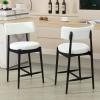 Christopher Knight Home Ebany 25.50″ H Barstools Set of 2, Upholstered Counter Stool, Comfy Backrest Kitchen Stool, Rubberwood Frame Stool Chair, Bistro Chair for Kitchen Dining Room, Beige+Brown(Beige+black)