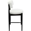 Christopher Knight Home Ebany 25.50″ H Barstools Set of 2, Upholstered Counter Stool, Comfy Backrest Kitchen Stool, Rubberwood Frame Stool Chair, Bistro Chair for Kitchen Dining Room, Beige+Brown(Beige+black)
