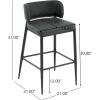 Christopher Knight Home Ebany Barstools Set of 2, Metal Frame Counter Stools, Upholstered Kitchen Chair, Curved Back Support Bistro Chairs, 30″ H Island Stool for Dining Kitchen Cafeteria, Brown(Dark Green)
