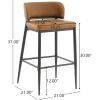 Christopher Knight Home Ebany Barstools Set of 2, Metal Frame Counter Stools, Upholstered Kitchen Chair, Curved Back Support Bistro Chairs, 30″ H Island Stool for Dining Kitchen Cafeteria, Brown(Brown)