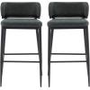 Christopher Knight Home Ebany Barstools Set of 2, Metal Frame Counter Stools, Upholstered Kitchen Chair, Curved Back Support Bistro Chairs, 30″ H Island Stool for Dining Kitchen Cafeteria, Brown(Dark Green)