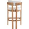 Christopher Knight Home Falcon Bar Stools Set of 2, Fabric Round Backrest Counter Height Barstool for Kitchen Island, Wooden Dining Room Chair, Bar Table Counter Stool with Footrest, Light Ash+Beige(Natural+beige)