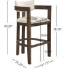 Christopher Knight Home Falcon Bar Stools Set of 2, Fabric Round Backrest Counter Height Barstool for Kitchen Island, Wooden Dining Room Chair, Bar Table Counter Stool with Footrest, Light Ash+Beige(Walnut+beige)