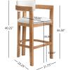 Christopher Knight Home Falcon Bar Stools Set of 2, Fabric Round Backrest Counter Height Barstool for Kitchen Island, Wooden Dining Room Chair, Bar Table Counter Stool with Footrest, Light Ash+Beige(Natural+beige)