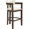 Christopher Knight Home Falcon Bar Stools Set of 2, Fabric Round Backrest Counter Height Barstool for Kitchen Island, Wooden Dining Room Chair, Bar Table Counter Stool with Footrest, Light Ash+Beige(Walnut+beige)