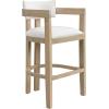 Christopher Knight Home Falcon Bar Stools Set of 2, Fabric Round Backrest Counter Height Barstool for Kitchen Island, Wooden Dining Room Chair, Bar Table Counter Stool with Footrest, Light Ash+Beige(Light Ash+beige)