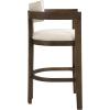 Christopher Knight Home Falcon Bar Stools Set of 2, Fabric Round Backrest Counter Height Barstool for Kitchen Island, Wooden Dining Room Chair, Bar Table Counter Stool with Footrest, Light Ash+Beige(Walnut+beige)