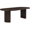 Christopher Knight Home Lancas Modern Minimalist Wooden Indoor Dining Table, Oval Top Dining Table Set for 6, Pedestal Dining Room/Kitchen Table, Ideal for Restaurant/Family Gatherings, Walnut Brown(Dark Brown)
