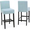 Christopher Knight Home Lopez Fabric Barstools, 2-Pcs Set, Light Blue