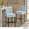 Christopher Knight Home Lopez Fabric Barstools, 2-Pcs Set, Light Blue