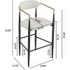 Christopher Knight Home Set of 2 Melin Counter Height Faux Leather Bar Stools, Kitchen Island Side Chair with Iron Frame+Curved Backrest, Soft Seating Armchair with Footrest, Light Beige+Black(Light Beige+black)