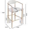 Christopher Knight Home Set of 2 Melin Counter Height Faux Leather Bar Stools, Kitchen Island Side Chair with Iron Frame+Curved Backrest, Soft Seating Armchair with Footrest, Light Beige+Black(Milky White+light Brown)