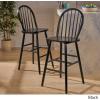 GDFStudio Great Deal Furniture Lopez Spindle Bar Stools – Rubberwood – Traditional – Farmhouse-Style – Black – Set of 2 – 29.2′ Seats