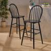GDFStudio Great Deal Furniture Lopez Spindle Bar Stools – Rubberwood – Traditional – Farmhouse-Style – Black – Set of 2 – 29.2′ Seats