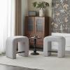 Christopher Knight Home 24″ Boucle Counter Height Bar Stools Set of 2, Upholstered Armless Chairs, Backless Dining Stools, U-Shape Stool Dining Chairs for Kitchen Island, Small Dining Areas, Grey(Grey)
