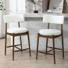 Christopher Knight Home Ebany 25.50″ H Barstools Set of 2, Upholstered Counter Stool, Comfy Backrest Kitchen Stool, Rubberwood Frame Stool Chair, Bistro Chair for Kitchen Dining Room, Beige+Brown(Beige+brown)