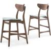 Christopher Knight Home Gavin Counter Chairs, 2-Pcs Set, Mint / Walnut Finish