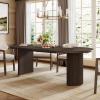 Christopher Knight Home Lancas Modern Minimalist Wooden Indoor Dining Table, Oval Top Dining Table Set for 6, Pedestal Dining Room/Kitchen Table, Ideal for Restaurant/Family Gatherings, Walnut Brown(Dark Brown)
