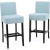 Christopher Knight Home Lopez Fabric Barstools, 2-Pcs Set, Light Blue