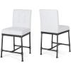 Christopher Knight Home Savannah Industrial Modern 24″ Counter Stool with Faux Leather Backing and Metal Pipe Base (Set of 2), White and Black Finish