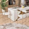Christopher Knight Home Set of 2 Melin Counter Height Faux Leather Bar Stools, Kitchen Island Side Chair with Iron Frame+Curved Backrest, Soft Seating Armchair with Footrest, Light Beige+Black(Milky White+light Brown)