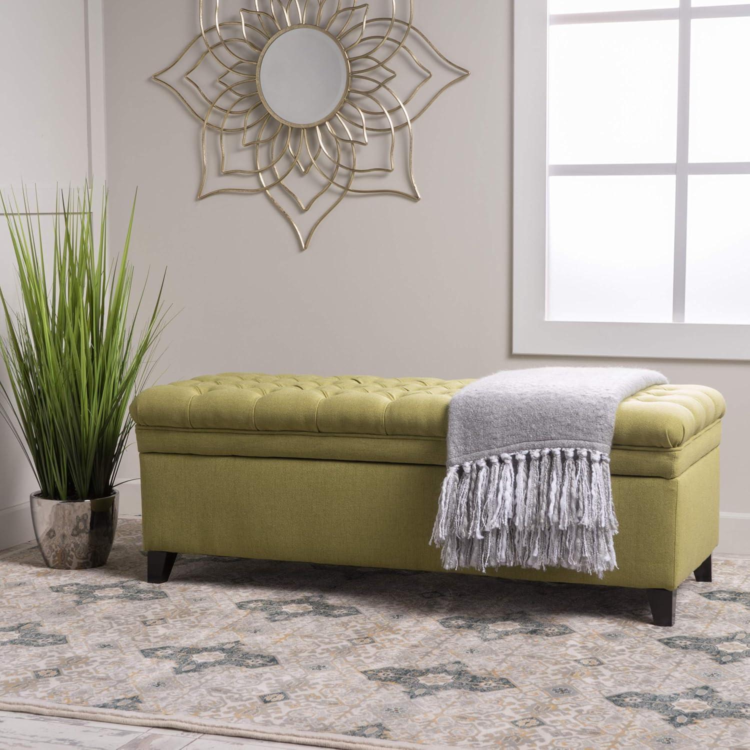 image:imageChristopher Knight Home Juliana Fabric Storage Ottoman Green