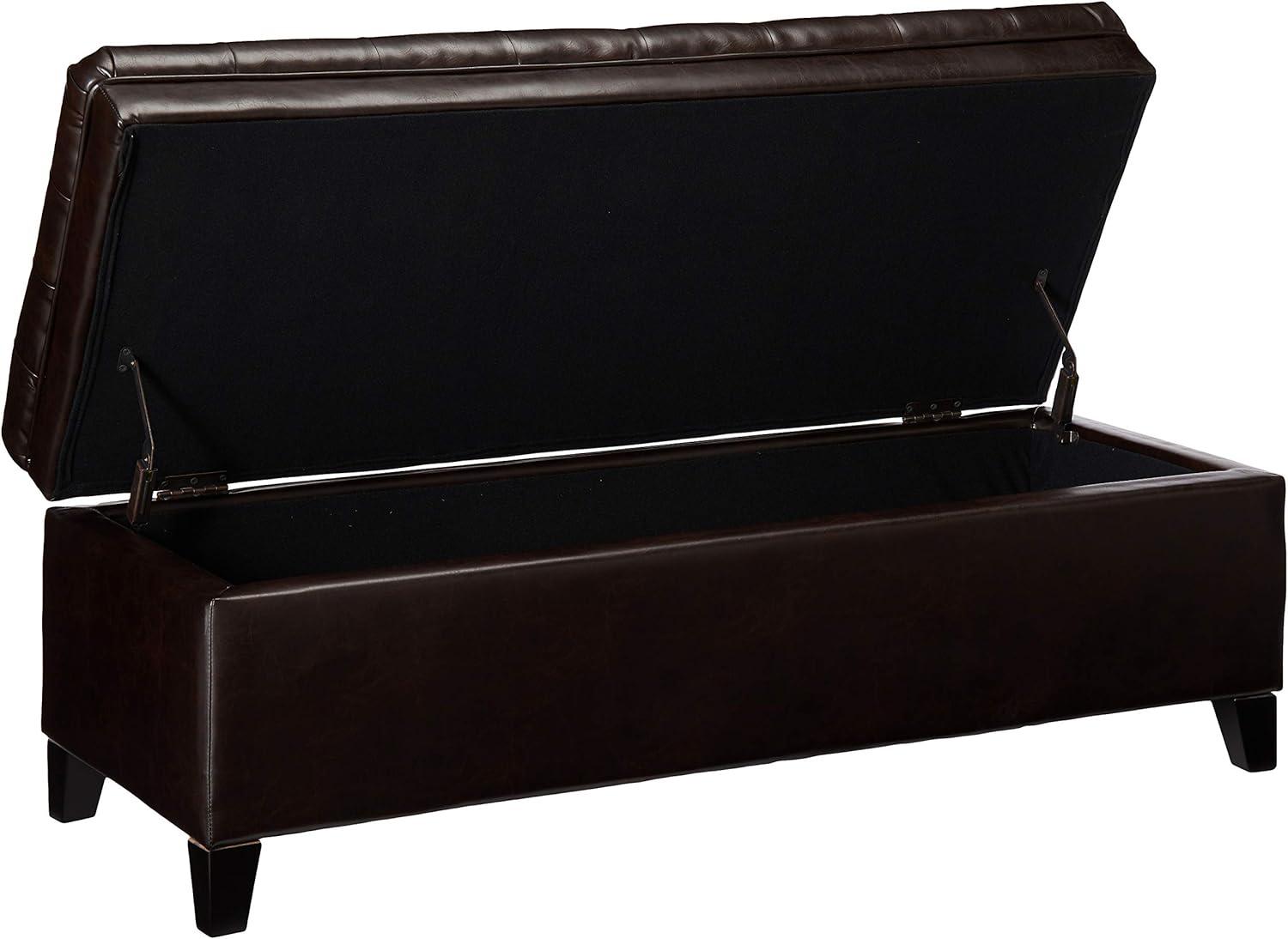 image:imageChristopher Knight Home Juliana PU Storage Ottoman Brown