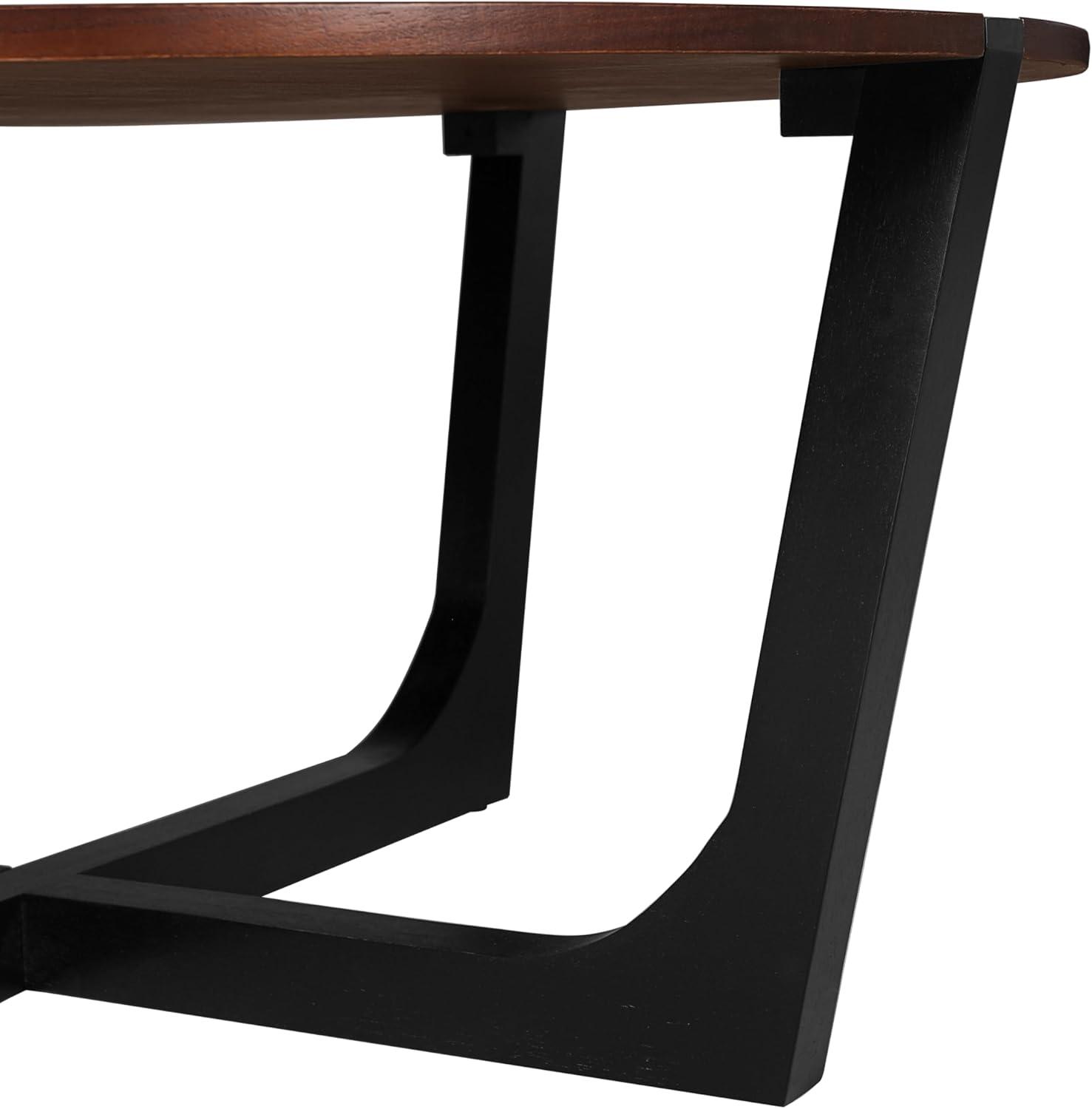 image:imageChristopher Knight Home Lemas Acacia Wood Coffee Table 442 W Round Modern Sofa Side Table with Wood Base Modern Indoor Accent Table for Living Room Bedroom Home Office BrownBlack