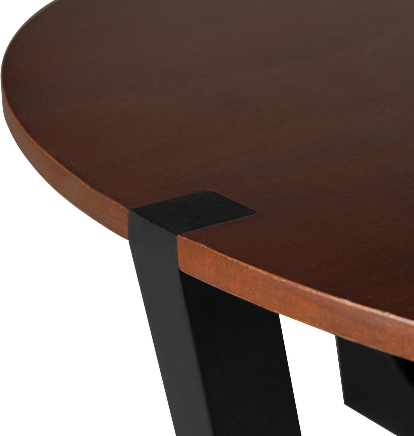 image:imageChristopher Knight Home Lemas Acacia Wood Coffee Table 442 W Round Modern Sofa Side Table with Wood Base Modern Indoor Accent Table for Living Room Bedroom Home Office BrownBlack