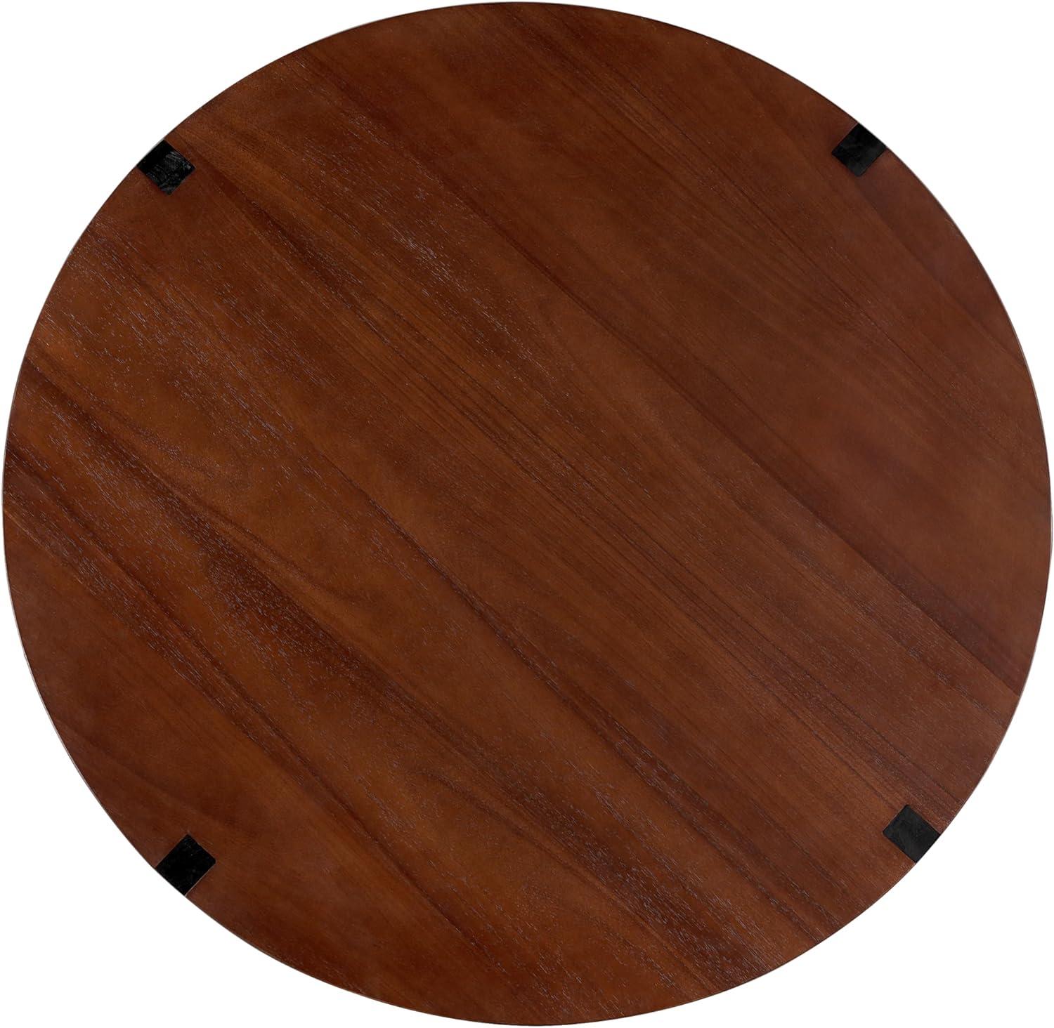 image:imageChristopher Knight Home Lemas Acacia Wood Coffee Table 442 W Round Modern Sofa Side Table with Wood Base Modern Indoor Accent Table for Living Room Bedroom Home Office BrownBlack