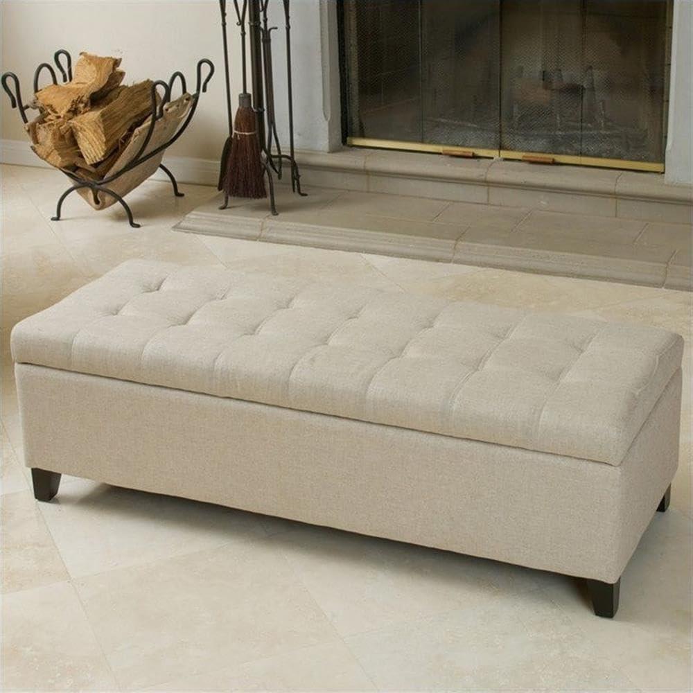 image:imageChristopher Knight Home Mission Tufted Fabric Storage Ottoman Bench Dark BeigeDark Beige
