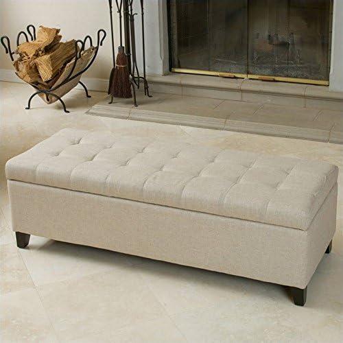 image:imageChristopher Knight Home Mission Tufted Fabric Storage Ottoman Bench Dark BeigeDark Beige