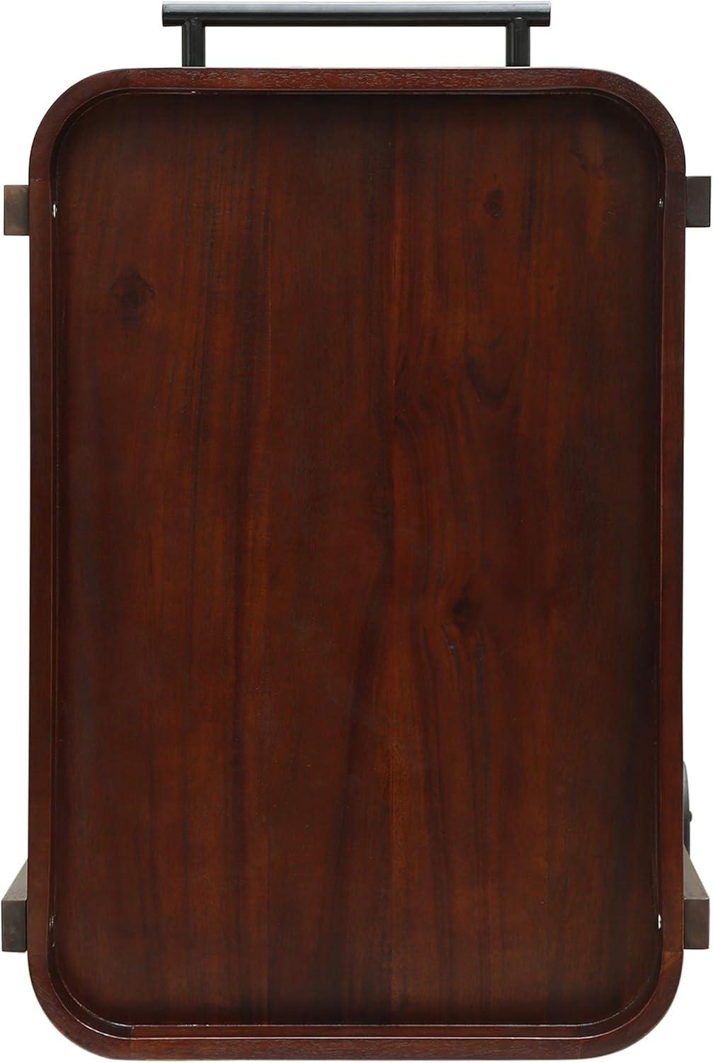 image:imageChristopher Knight Home Morse Bar Cart 3Tiers Solid Acacia Wood Brown Mahogany Finish