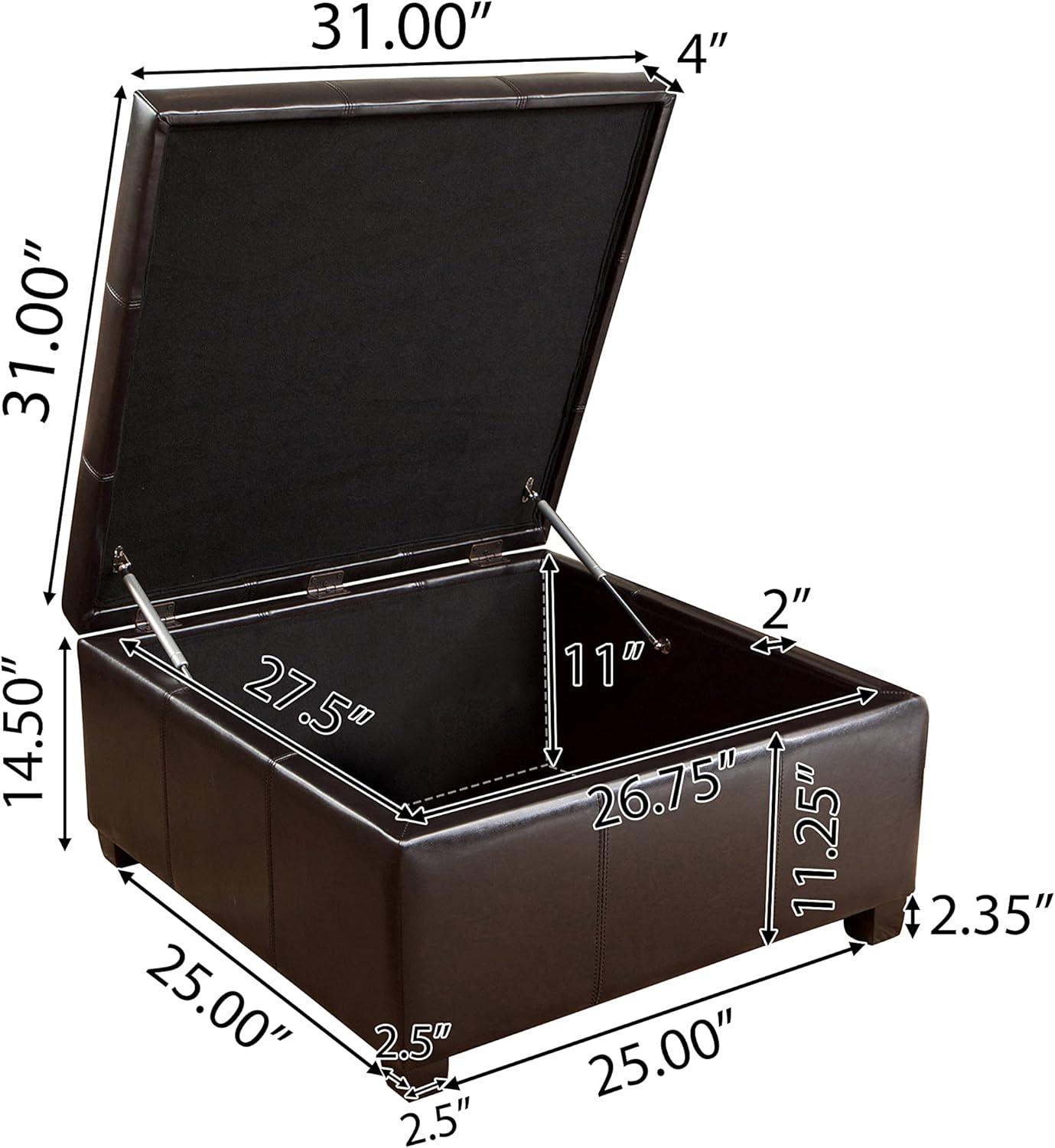 image:imageChristopher Knight Home Richmond Bonded Leather Storage Ottoman Espresso