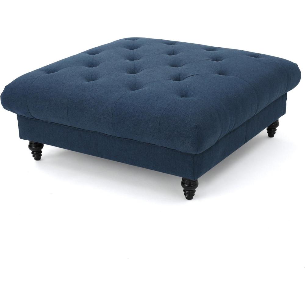 image:imageChristopher Knight Home Bordeaux Fabric Ottoman Dark Blue Dimensions 4050D x 4050W x 1690HBlue