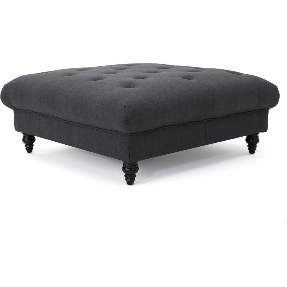 image:imageChristopher Knight Home Bordeaux Fabric Ottoman Dark Blue Dimensions 4050D x 4050W x 1690HDark Gray
