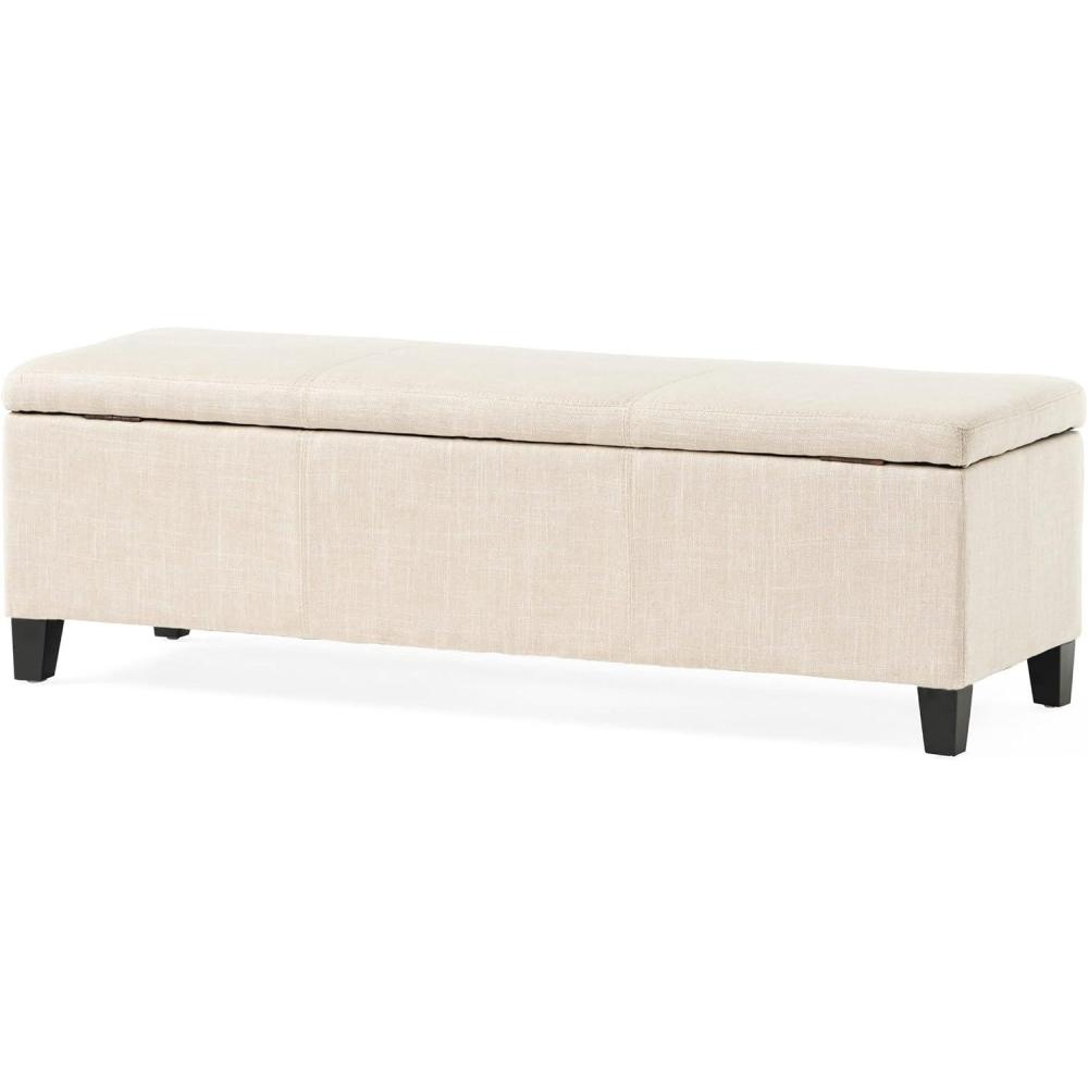 image:imageChristopher Knight Home Glouser Fabric Storage Ottoman Light Beige