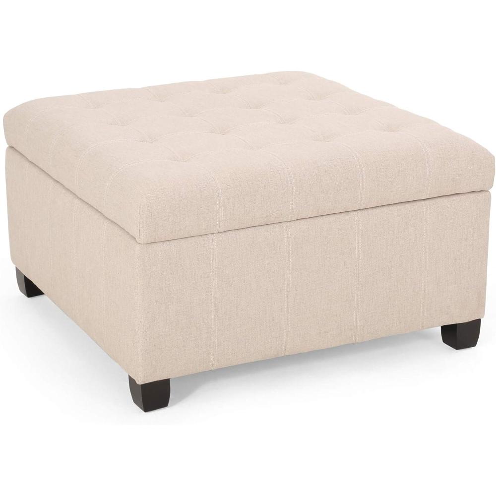 image:imageChristopher Knight Home Hedda Tufted Fabric Storage OttomanWheat Dark Brown