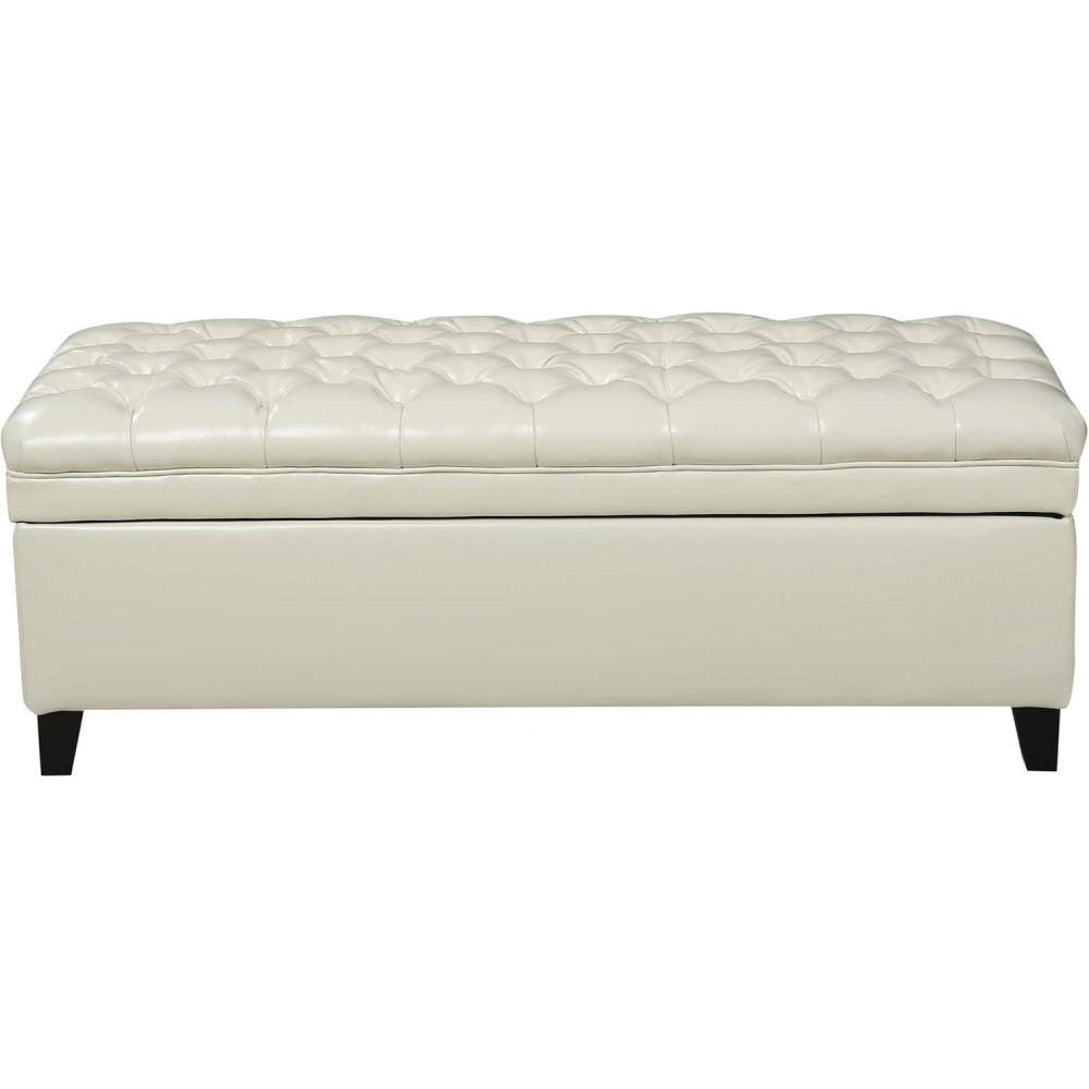 image:imageChristopher Knight Home Juliana PU Storage Ottoman IvoryFabric ivory