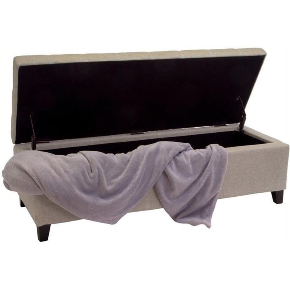 image:imageChristopher Knight Home Mission Tufted Fabric Storage Ottoman Bench Dark BeigeDark Beige