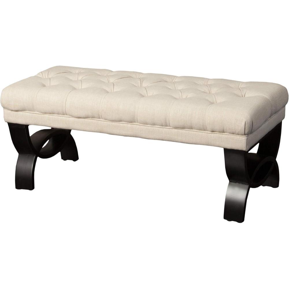 image:imageChristopher Knight Home Scarlett Tufted Fabric Ottoman Bench Light BeigeLight Beige