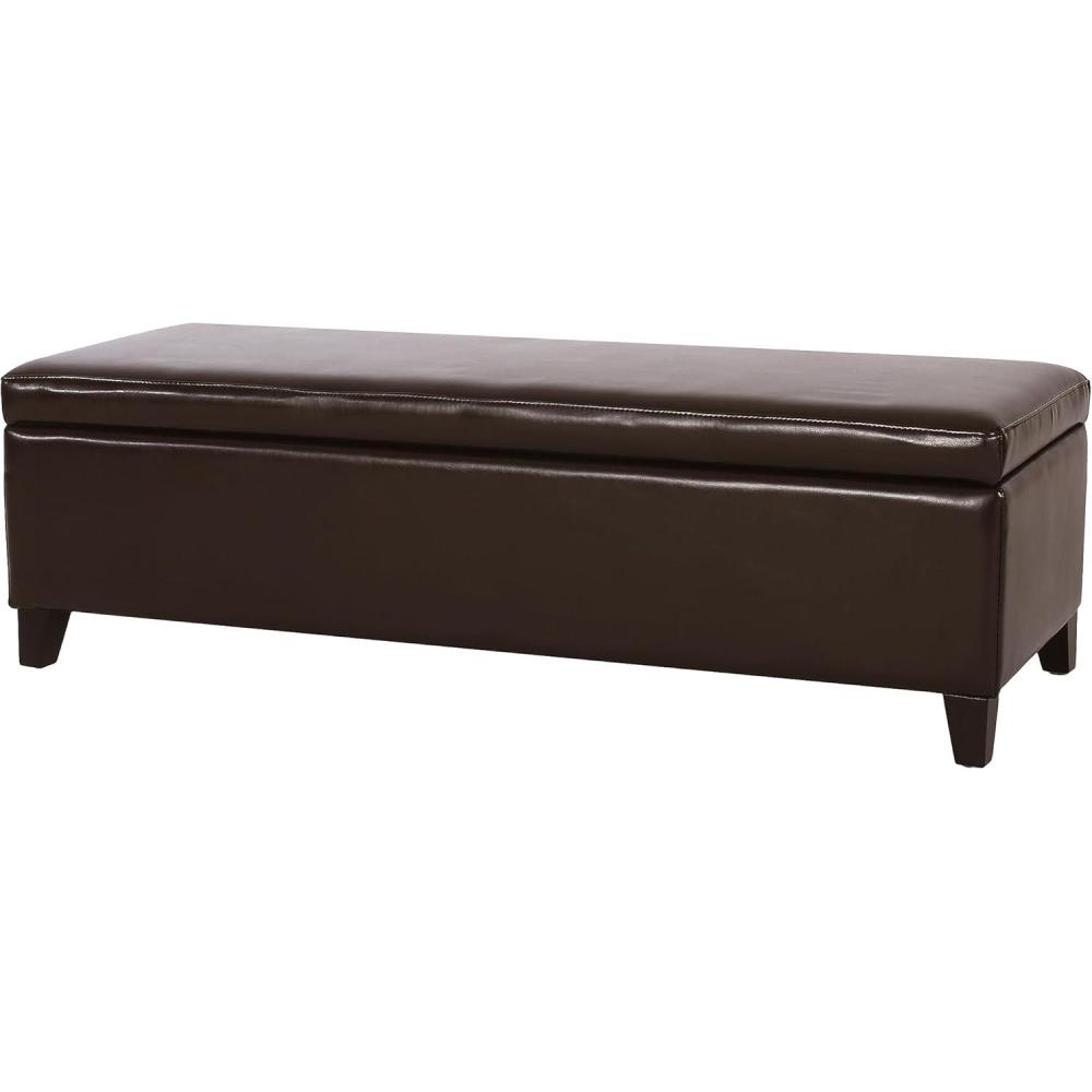 image:imageChristopher Knight Home York Bonded Leather Storage Ottoman Bench BrownBrown