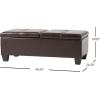 Christopher Knight Home Alfred Bonded Leather Storage Ottoman, Brown 51 by 25 by 19