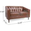 Christopher Knight Home Cantrell Contemporary Tufted Loveseat, Cognac Brown Faux Leather and Espresso(Cognac Brown)