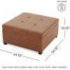 Christopher Knight Home Carlsbad PU Ottoman with Storage Square,Faux Leather Storage Ottoman Bench,Small Foot Rest Stool, End Side Table,Upholstered Toy Box Storage for Living Room Bed Room,Tan Brown