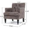 Christopher Knight Home GDFStudio Medford Brown Tufted Club Chair, Fabric Accent Chair with Studded Nailhead Accents