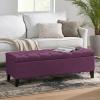 Christopher Knight Home Gloust Velvet Storage Ottoman, Upholstered Rectangular Storage Bench, Living Room Seating, Tufted BottonFoot Rest Stool for Home Office, Entryway and Bedroom, Purple(Purple)