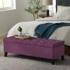 Christopher Knight Home Gloust Velvet Storage Ottoman, Upholstered Rectangular Storage Bench, Living Room Seating, Tufted BottonFoot Rest Stool for Home Office, Entryway and Bedroom, Purple(Purple)